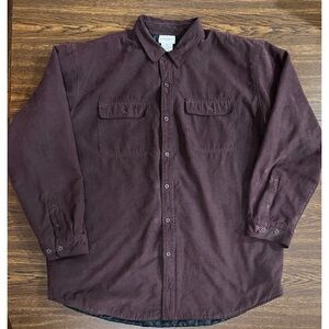 Men's Burgundy Casual Button-Down Shirt